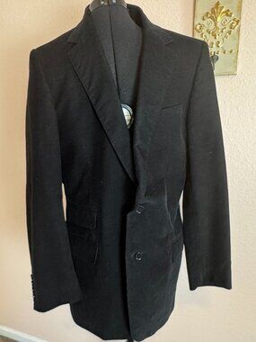 French Designer Black Corduroy Blazer EU 50, 40R